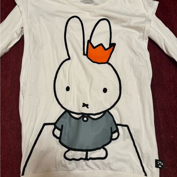 miffy Tops - Miffy Long Sleeve Shirt - White and Orange